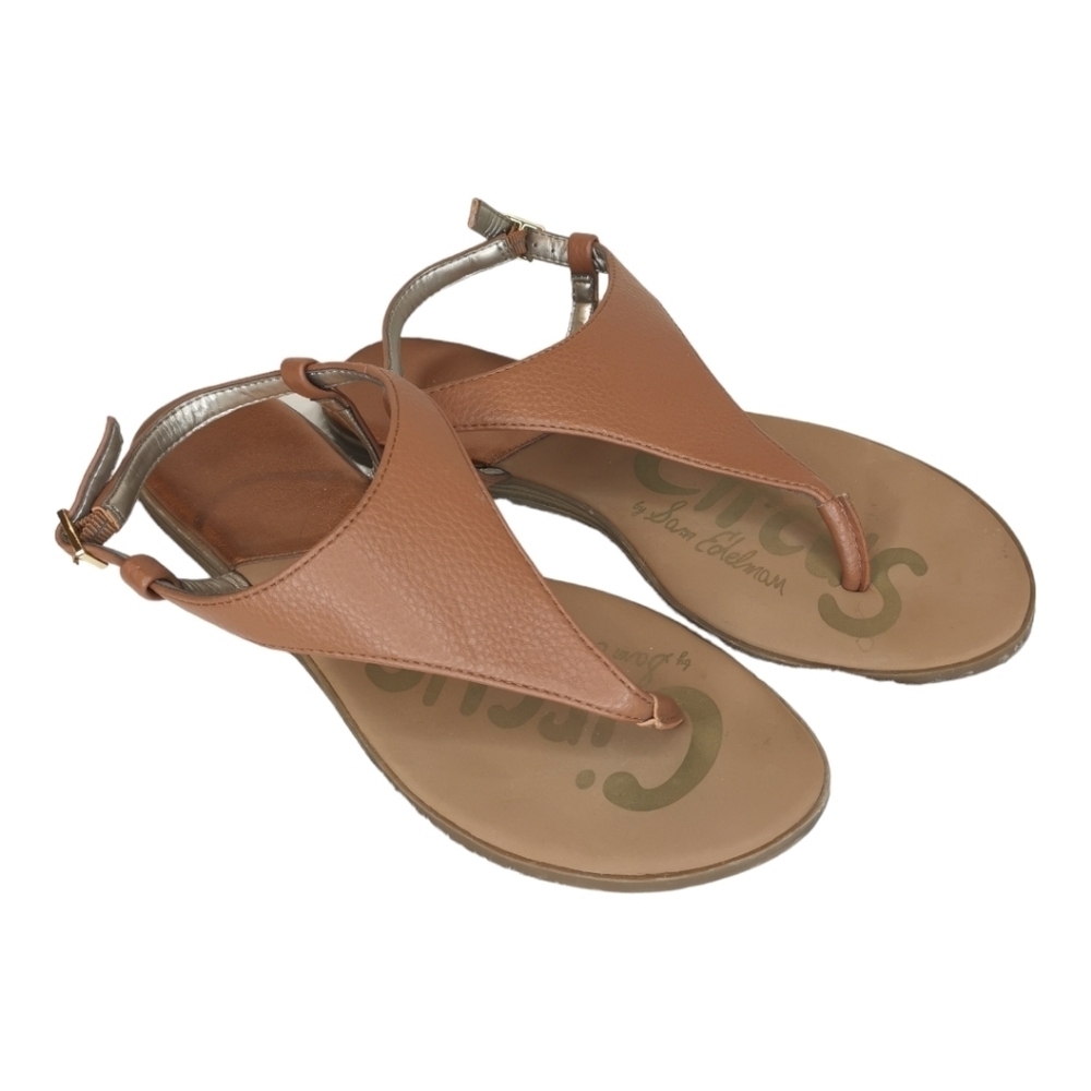 ❤️2/$20❤️ Circus By Sam Edelman Brown T- Strap Faux Leather Sandal